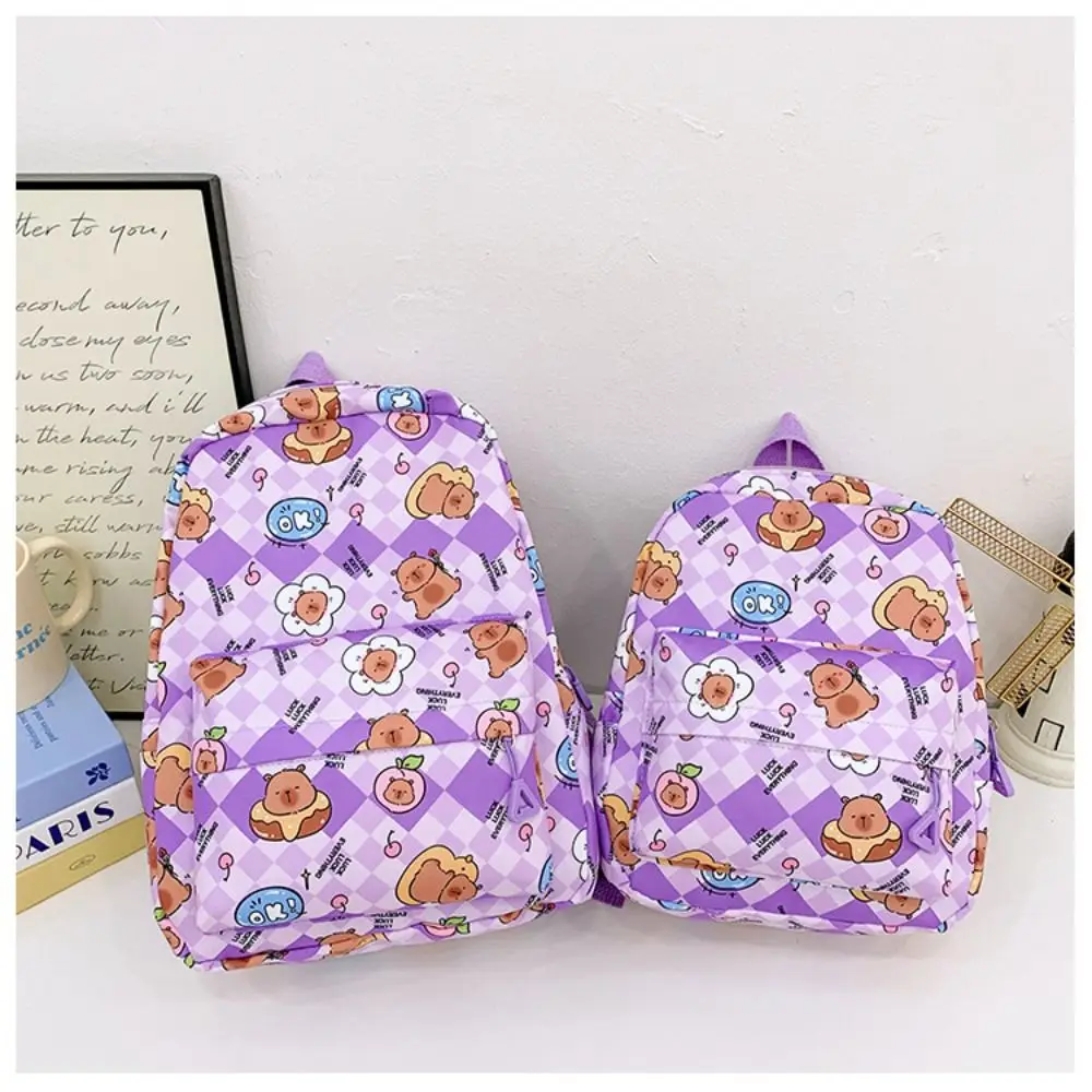 Hochwertiger Capybara-Rucksack aus Nylon, Größe S/L, Capybara-Schultasche, wasserdicht, leicht, Büchertaschen für Kinder