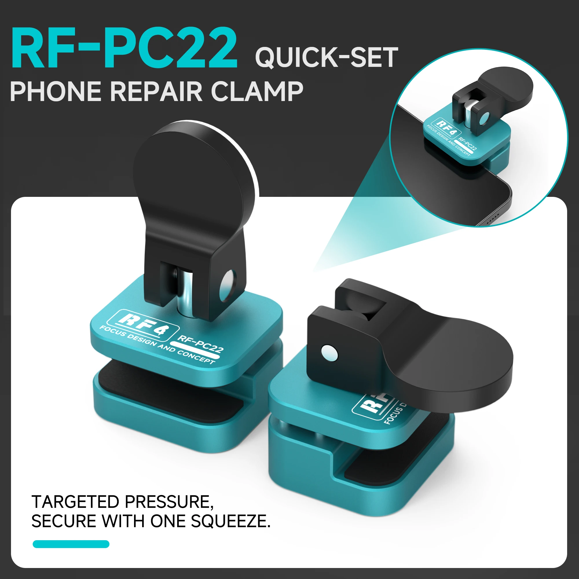 RF-PC22 Quick-Set Phone Repair Clamp Precise Positioning Steady Clamping Pressure Easy One-Handed Use Design Phone Repair Clamp