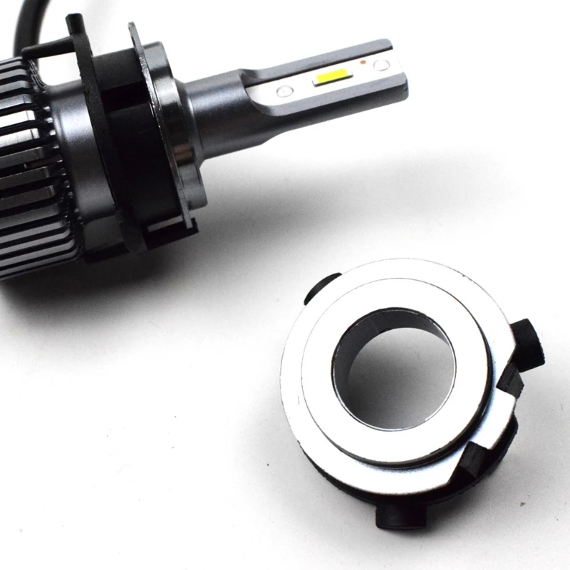 H7 Bulb Mount Adapter Pair for Original Headlight Housing Refit, Black Base Set for LED Lighting Maintenance D7YA