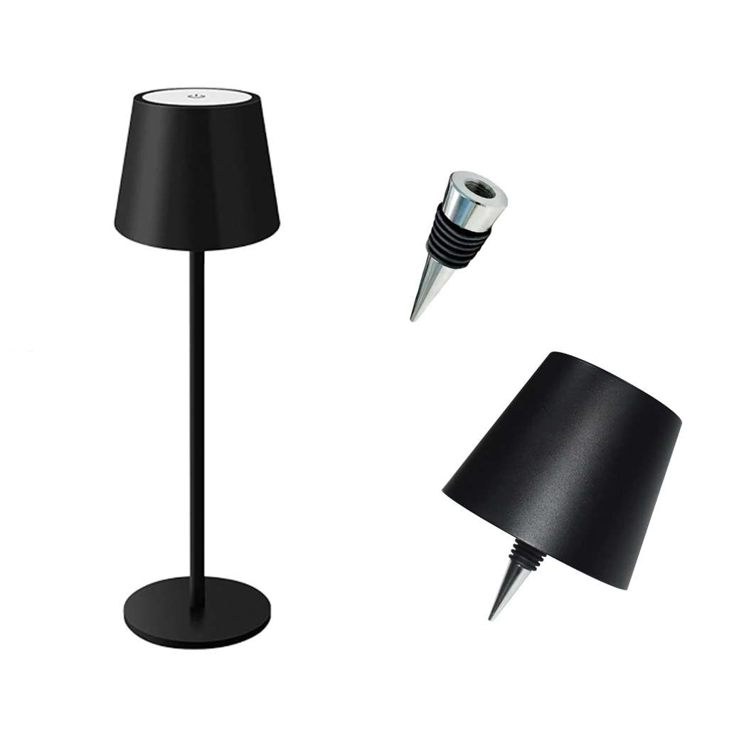 

Cordless Rechargeable Table Lamp with 3 Colors Mode Portable Stepless Dimming Wine Bottle Lamp for Party