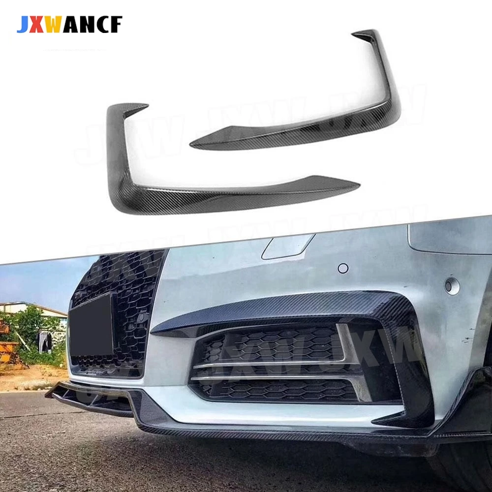 

JXWANCF Carbon Fiber FRP Front Bumper Air Vent Trim Canards Cover Fog Lamp Eyelid Eyebrow For Audi A4 S4 Sline 2017 2018 2019
