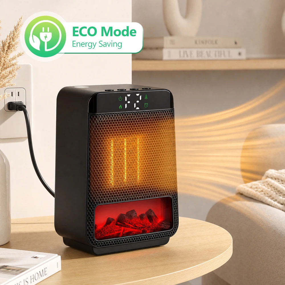 Portable Electric Heater ECO Saving Desktop Warm Air Blower PTC Ceramic Fast Heating LED Display Warmer for Winter Office Home