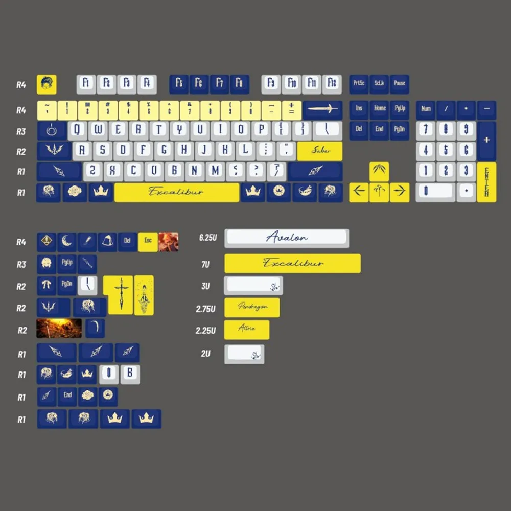 142 Keys Altolia Knight King Keycap DIY Custom KCA Profile DYE Sublimation PBT Full Sets For 60 61 64 Mechanical Keyboard