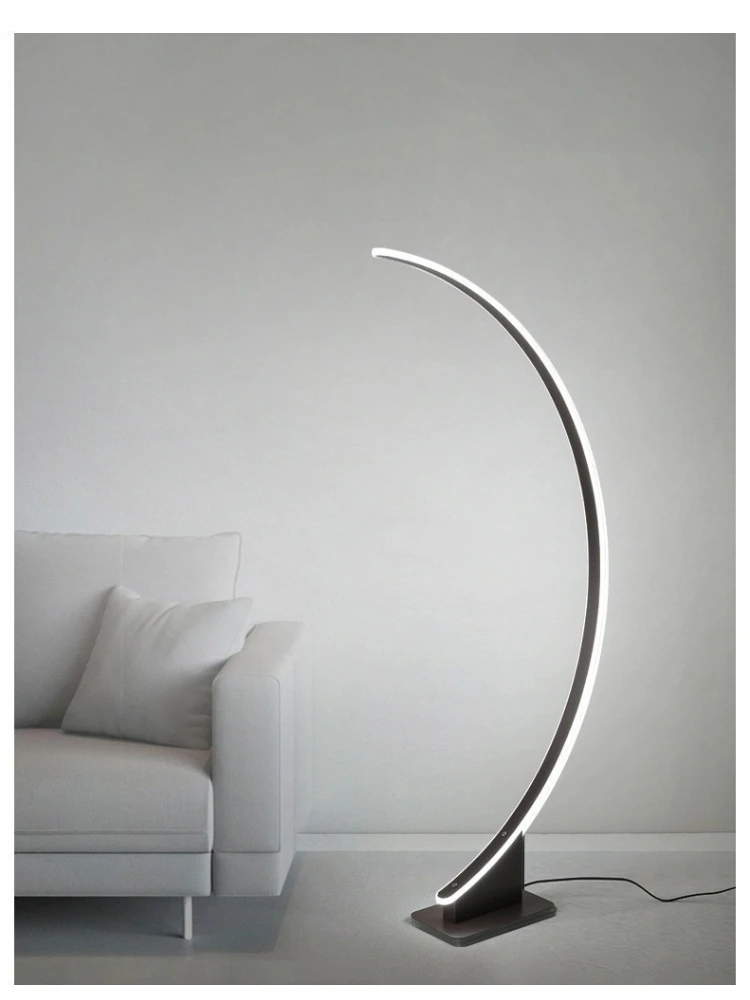 Minimalistische gebogen lijn LED-vloerlamp voor woonkamer bank slaapkamer hoek staande lamp hotel verticale nachtkastje licht vloerlamp - afbeelding 2