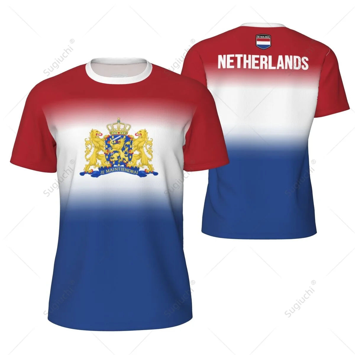 Sports Mesh T-shirt Netherlands Flag For Running Bike Soccer Tennis Football Fitness Tees 3D Printed Custom