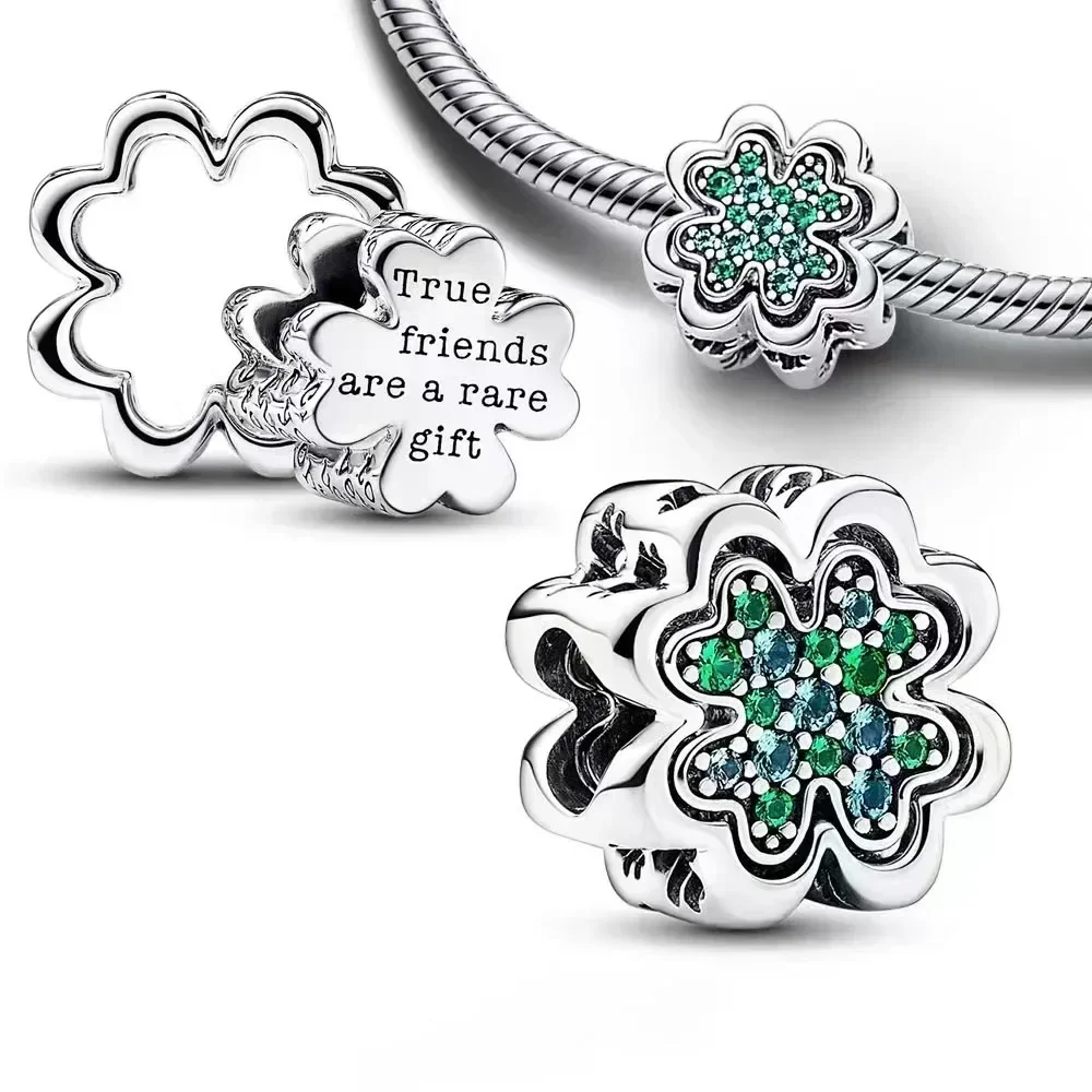 925 Sterling Silver Charm Green Monstera Leaves Charm Fit Pandora bracciale originale Charm Bead per gioielli fai da te regalo