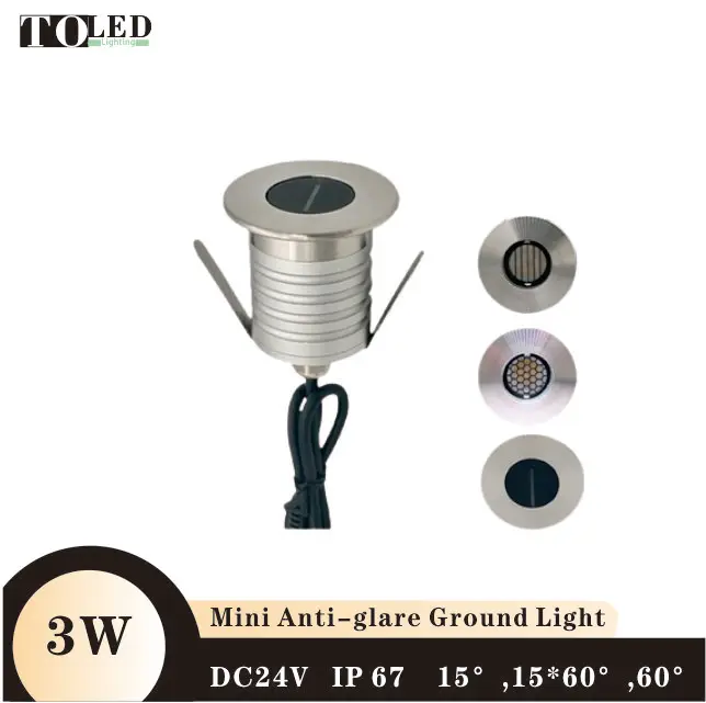Mini LED Stair Light Wall Light Ground Floor Lamp C.V DC24v  3W Waterproof Ip67 Aluminum+steel Anti- Glare Buried Light