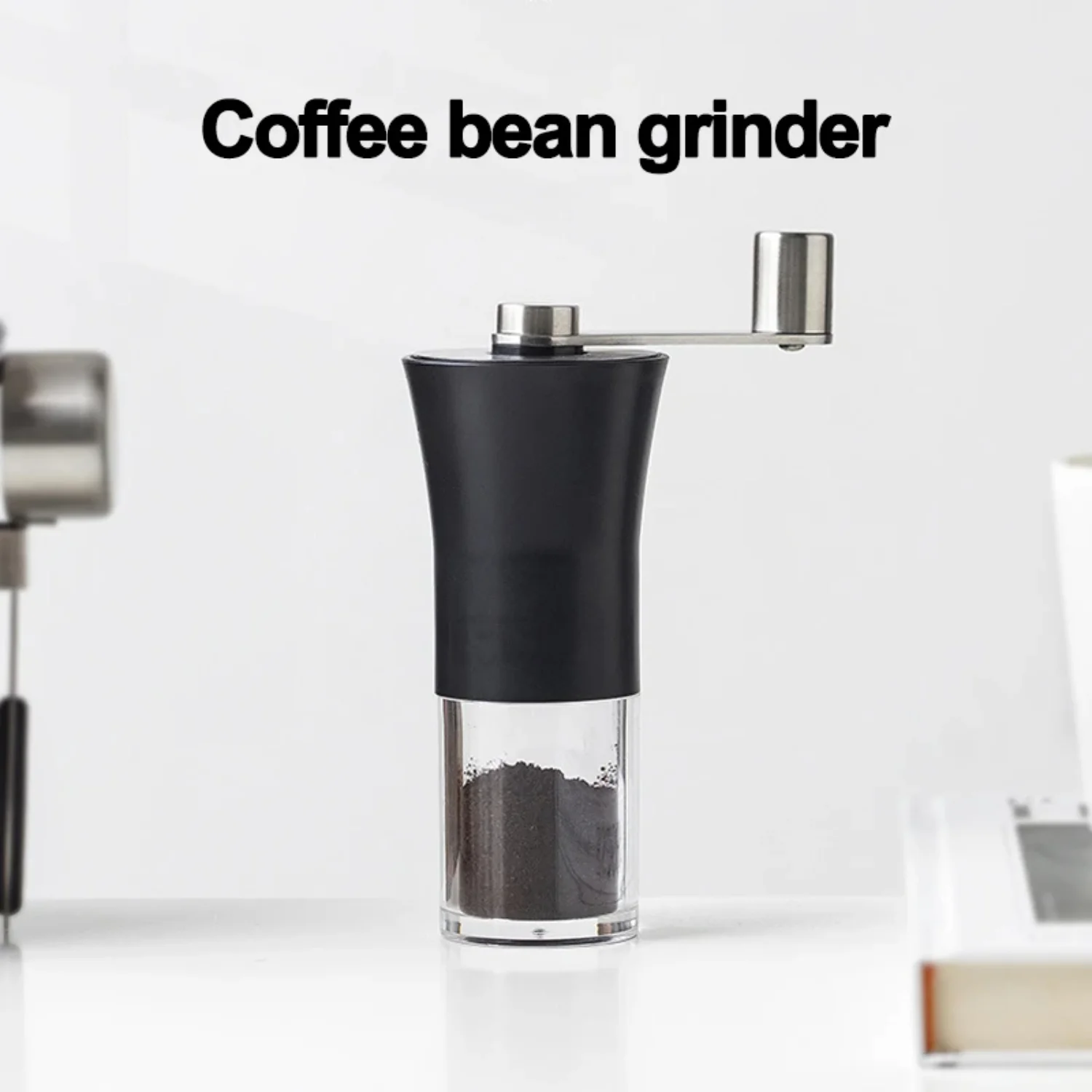 プレミアムステンレススチールコーヒー豆グラインダー - 高品質の豆、穀物、スパイス、コショウを挽くための手動エスプレッソメーカー