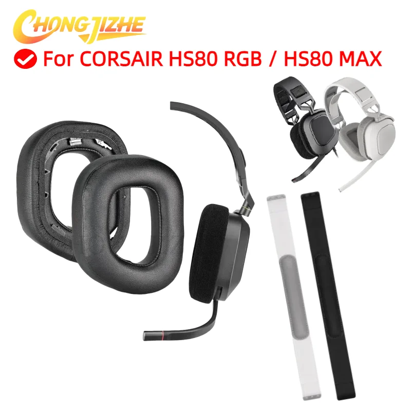 

Replacement Cooling Gel Earpads for CORSAIR HS80 RGB / HS80 MAX Headphone Earmuffs Ear Cushion Headband