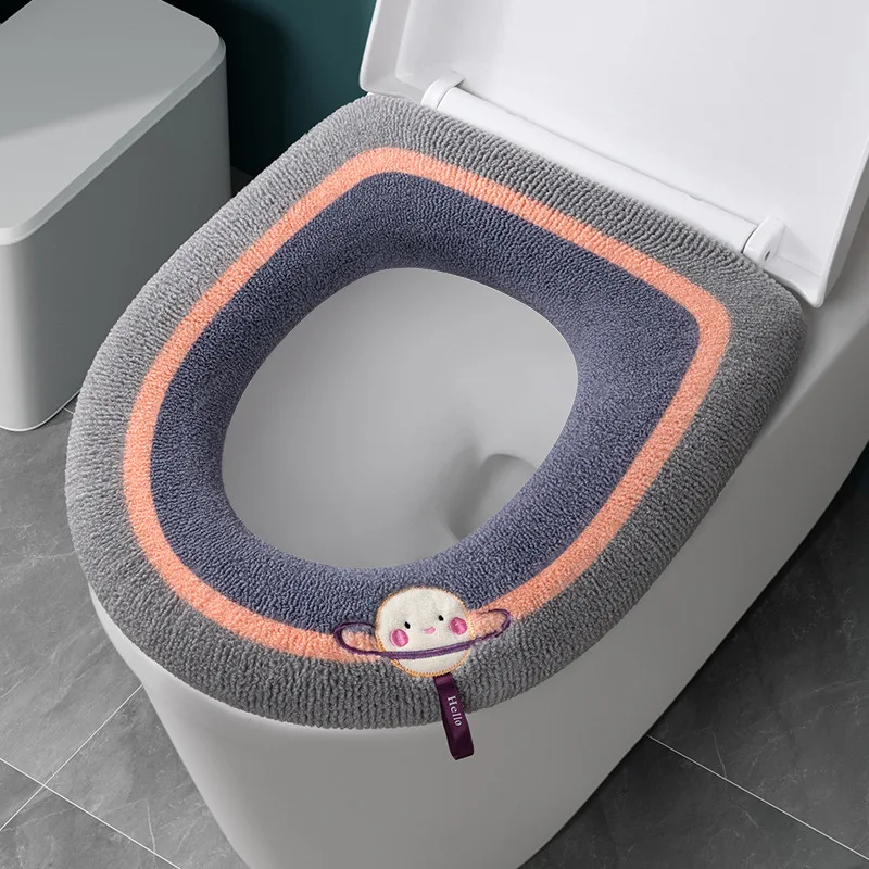 Home Thickened Toilet Seat Pad Four Seasons Universal Winter WC Seat Cover With handle Washable Cartoon Toilet mats rim Cushion