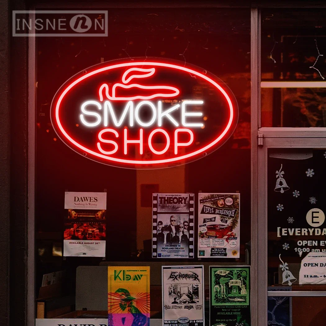 Smoke Shop neonowe znaki LED do Tobacco Shop Shopping Mall Man Cave reklama dla dymu Dekoracja ścienna sklepu neonowe światła