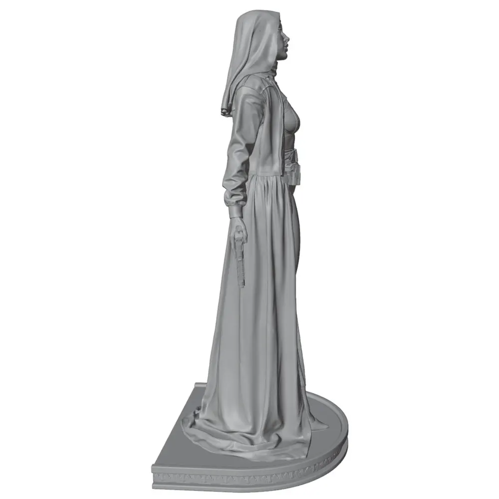 Figura resina monja pistolas dobles para pintar coleccionable - imagen 2