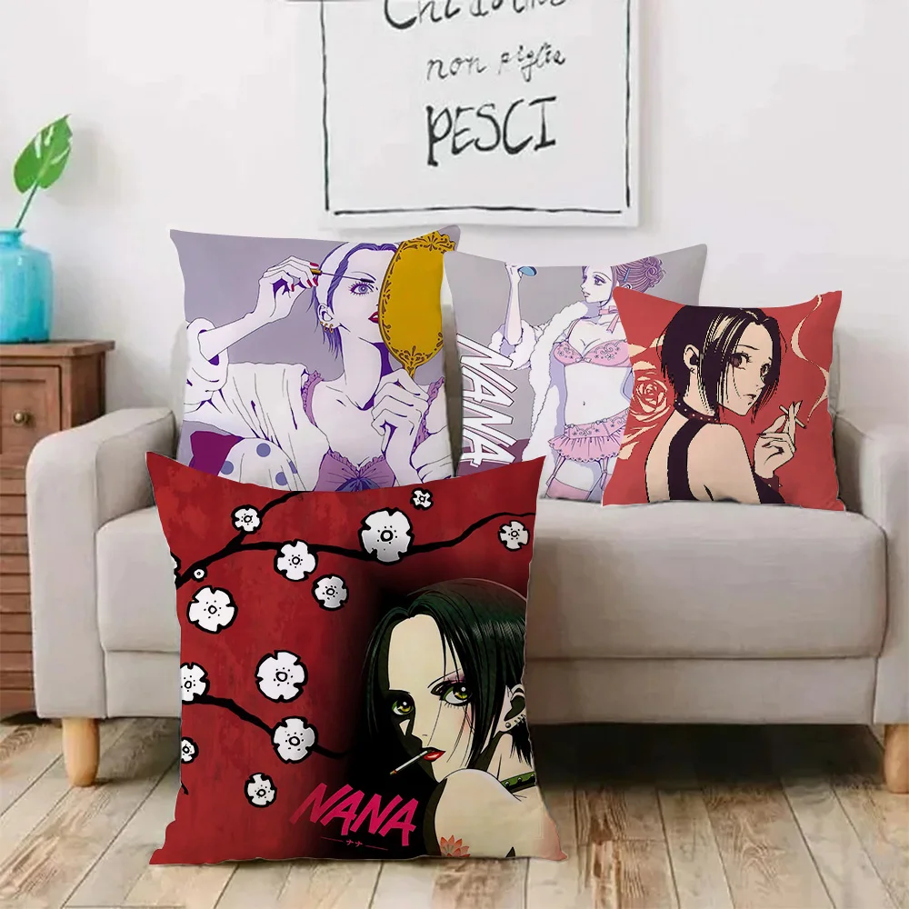 Nana Osaki Pillow Covers Cartoon Sofa Decorative Home Double-sided Printing Short Plush Cute Cushion Cover