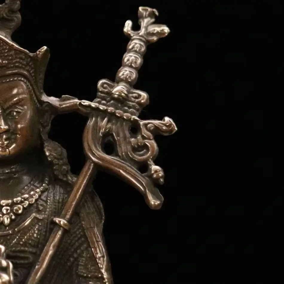 6 "المجموعة الشعبية القديمة Xizang المعلم البرونزي القديم Rinpoche Padmasambhava التبتية بوذا قاعة العبادة تاون هاوس طرد الأرواح الشريرة