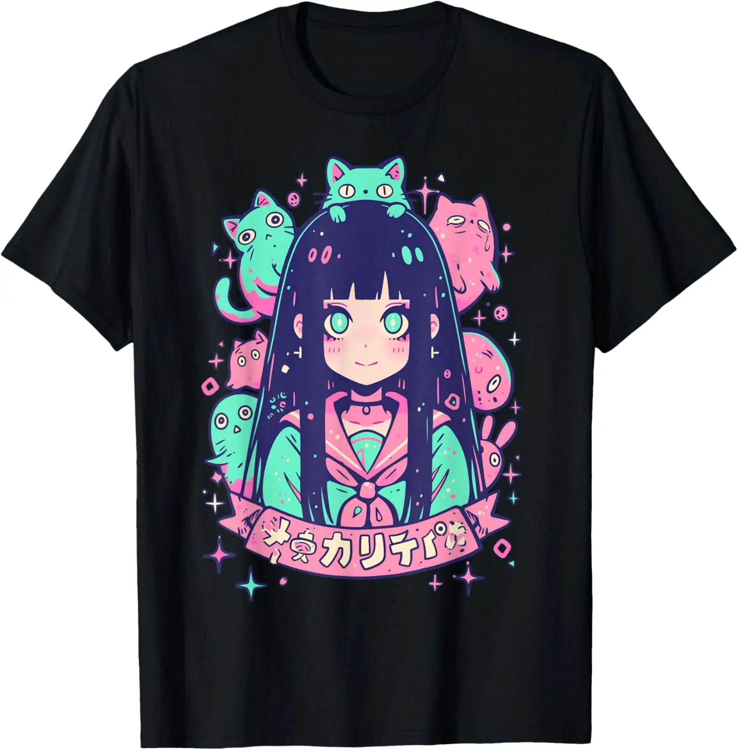 

Гот Гранж Демон Аниме Девушка Waifu Horror Alt Эстетическая футболка