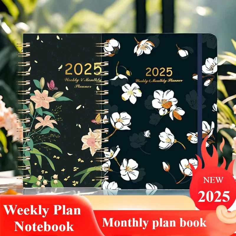 1 Pc Agenda 2025 Weekly Planner Notebook, Schedule Notebook A5 Coil Notebooks, Planner 2025 Schedule Diary Monthly Planner Book