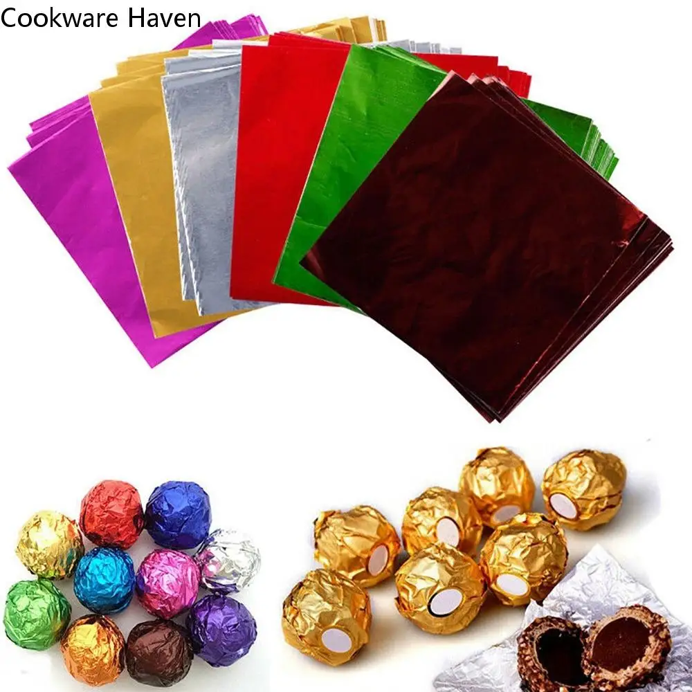 DIY Aluminum Foil Party Favors Valentine's Day for Easter Egg Foil Sheets Candy Packing Chocolates Wrapper Candy Wrappers Paper