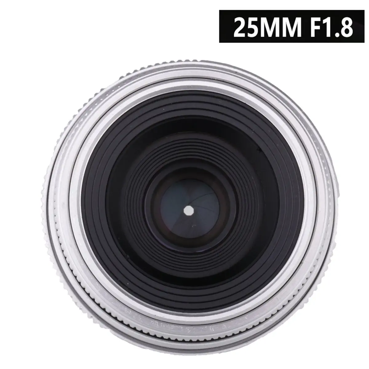 （2026 SUMMER）Silver Mini 25mm F/1.8 -C CCTV Lens for Mirrorless Camera 25mm F1.8 Silver Camera Lens for C-Mount Mirrorless Camer
