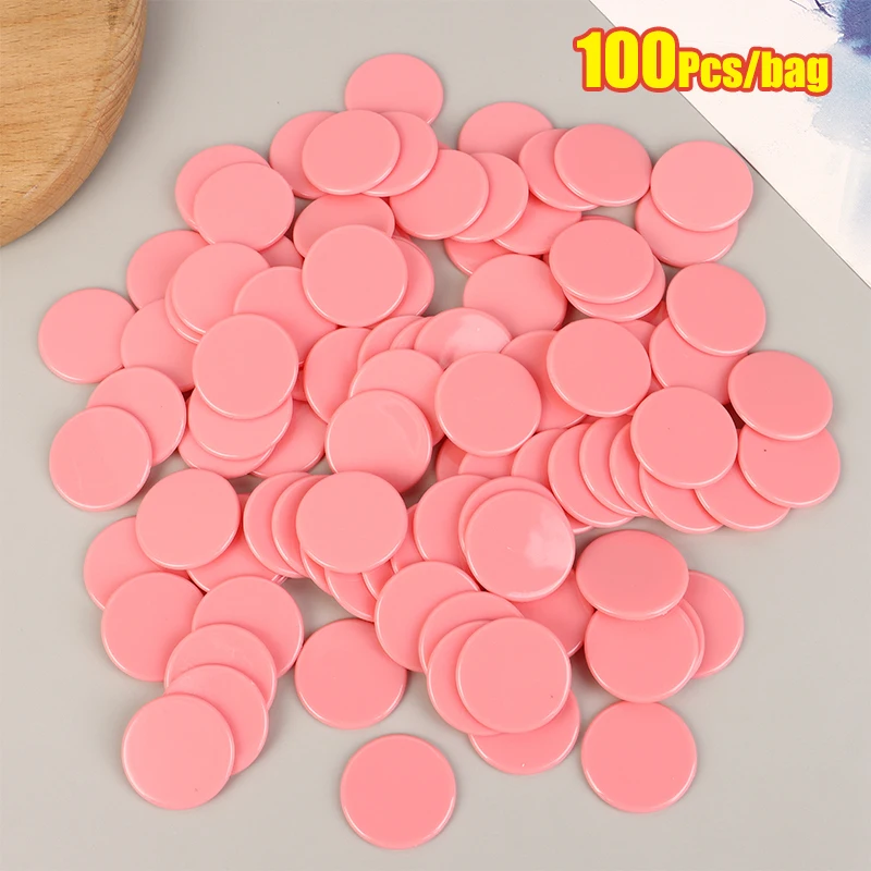 100Pcs 25mm Montessori Learning Education Math Toy Plastic Poker Chips Bingo Chip Markers Token Family Club Party Counting Toy, image 12