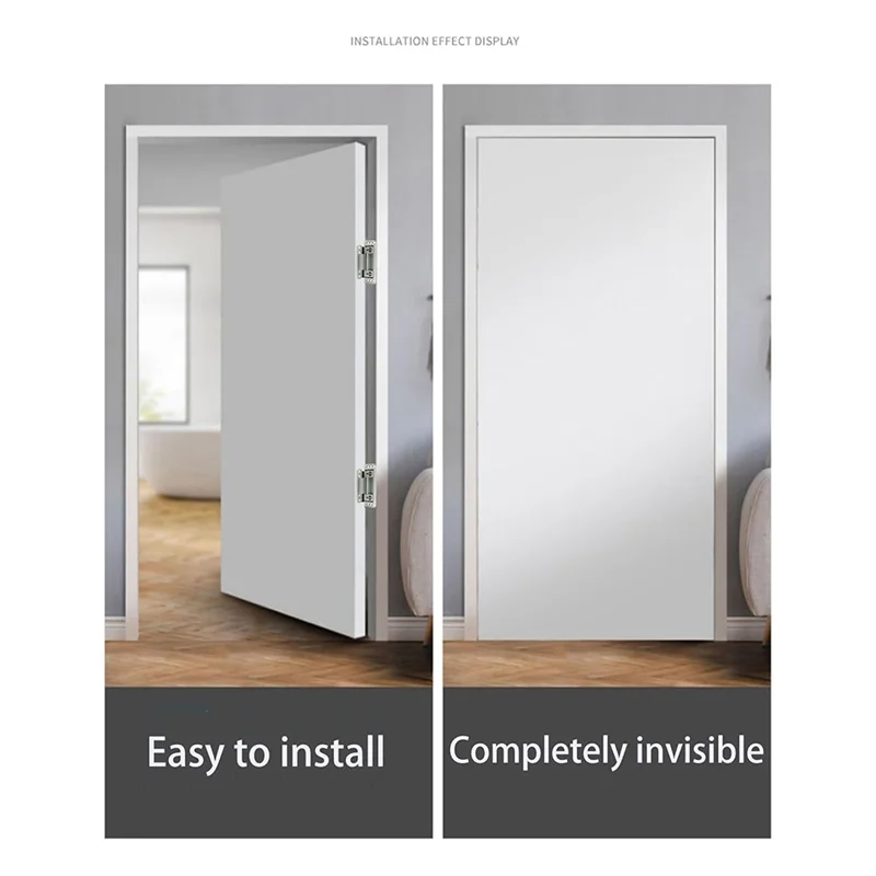 Exquisite- Door Hinges,2Packs Adjustable  Door Hinges,110Lbs Load-Bearing,Heavy Duty Concealed Hinges For Secret Doo
