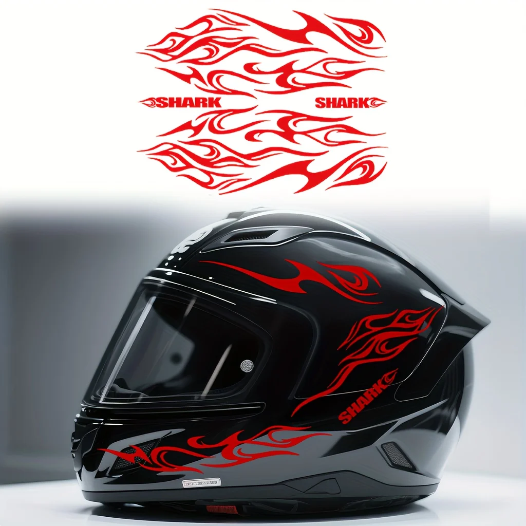 1 Juego de pegatinas impermeables de PVC con diseño de llamas multicolor para decoración de casco de motocicleta, coche y bicicleta