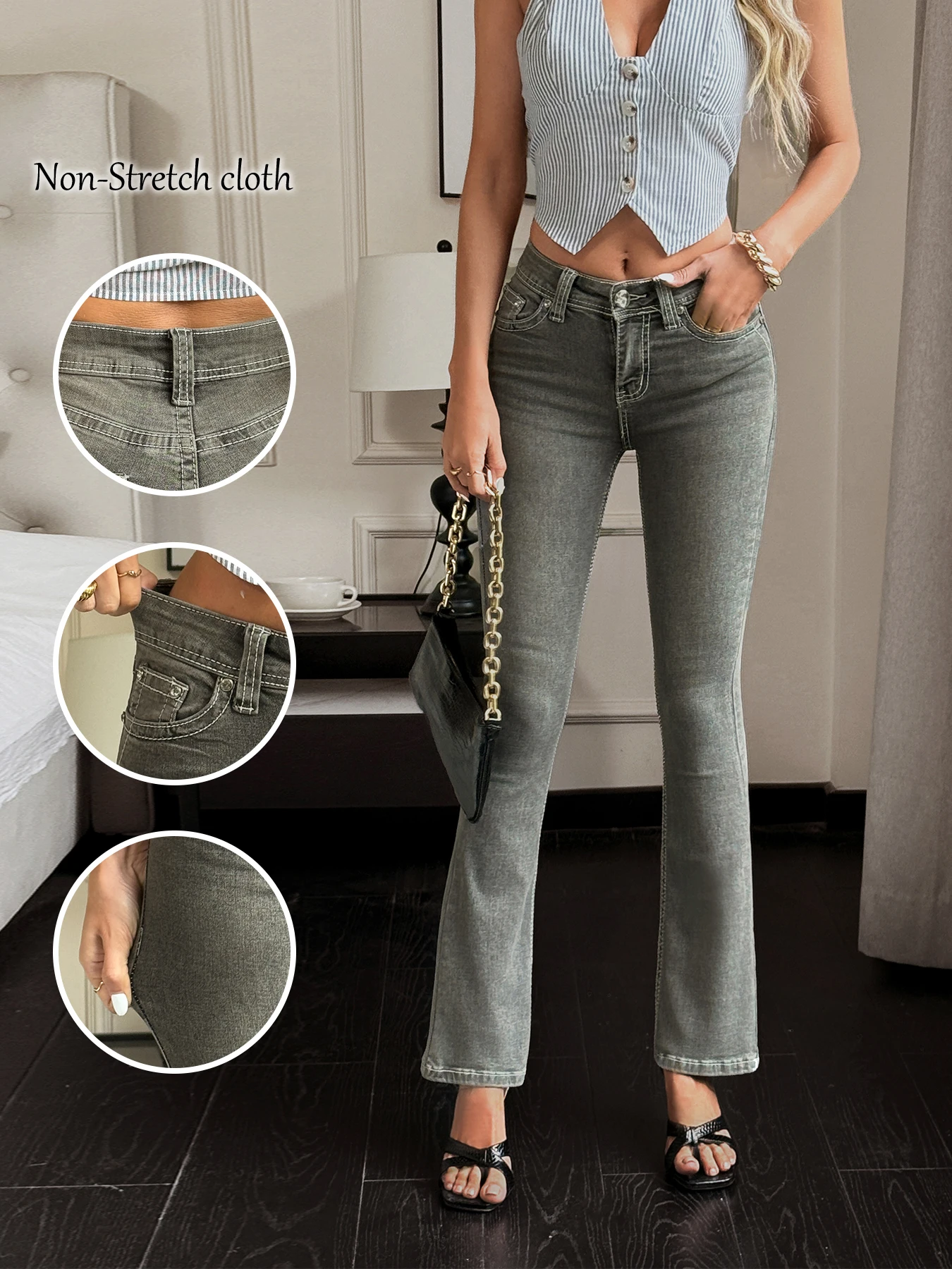 بالإضافة إلى حجم المرأة أزياء مضيئة الدينيم السراويل عالية الخصر التطريز الجينز الرجعية نمط ارتداء الملابس اليومية