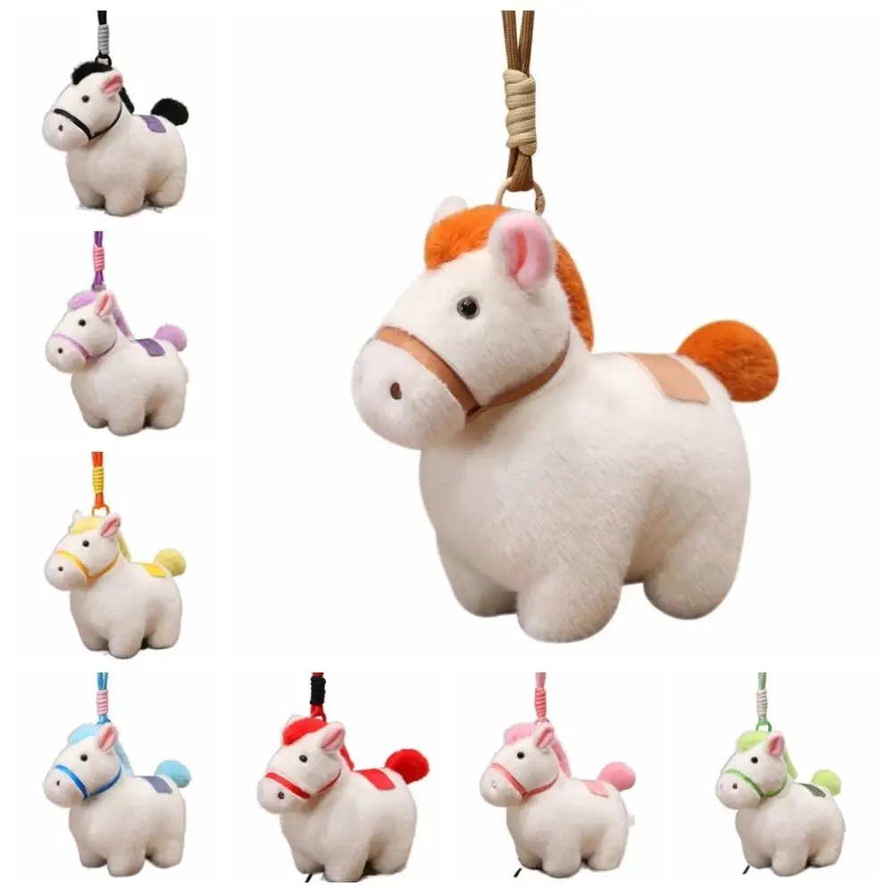 Leuke Cartoon Pony Hanger Steed Pop Mascotte Pop Chinees Nieuwjaar Cadeau Chinese Stijl Gevulde Zodiac Pony Beeldje Feestelijk Decor