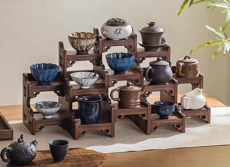 

Rack, desktop teapot rack, tea set rack, teacup rack.