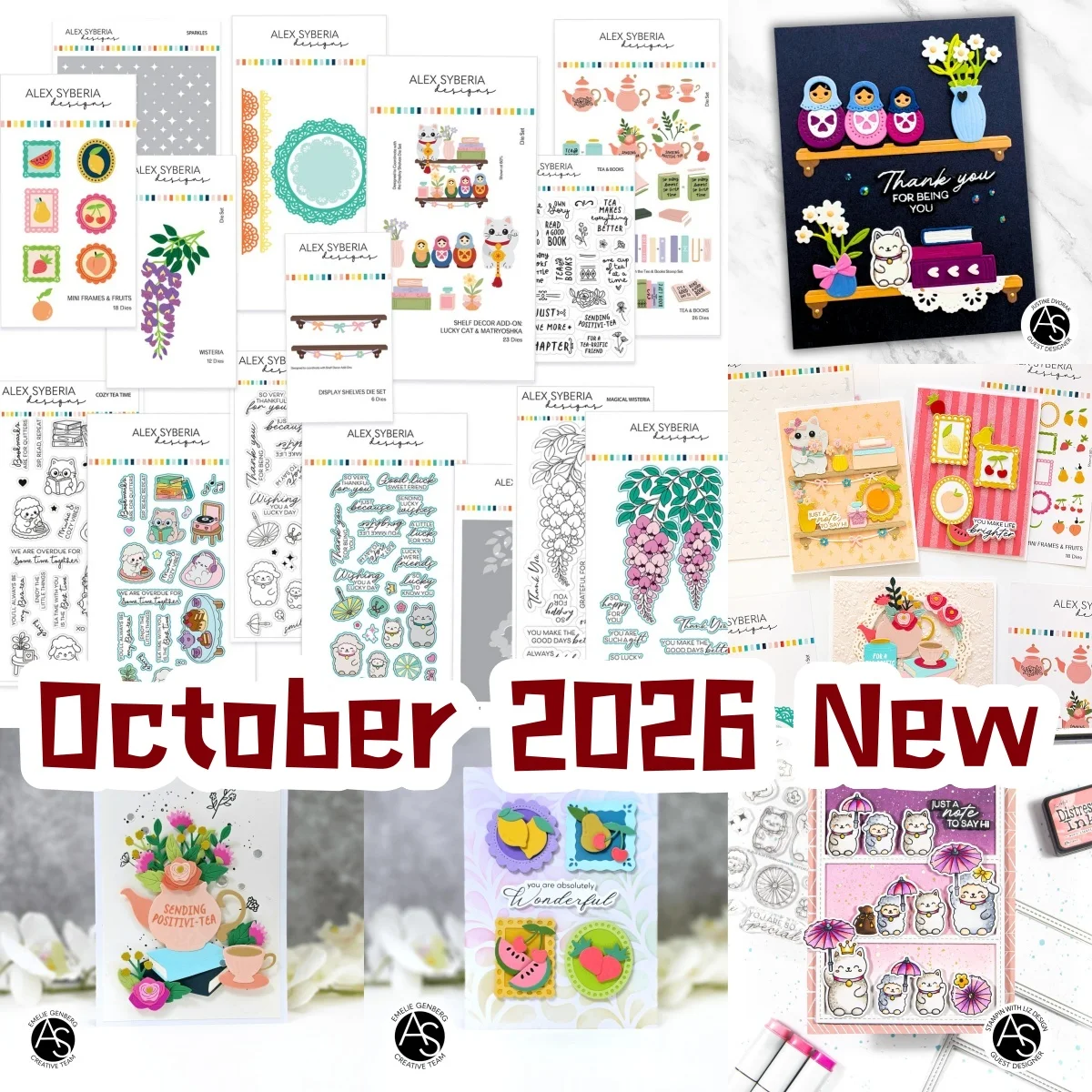 Autumn 2026 Release Cozy Tea Time Wisteria Metal Cutting Dies Clear Stamps Stencil For DIY Making Card Scrapbook Paper October