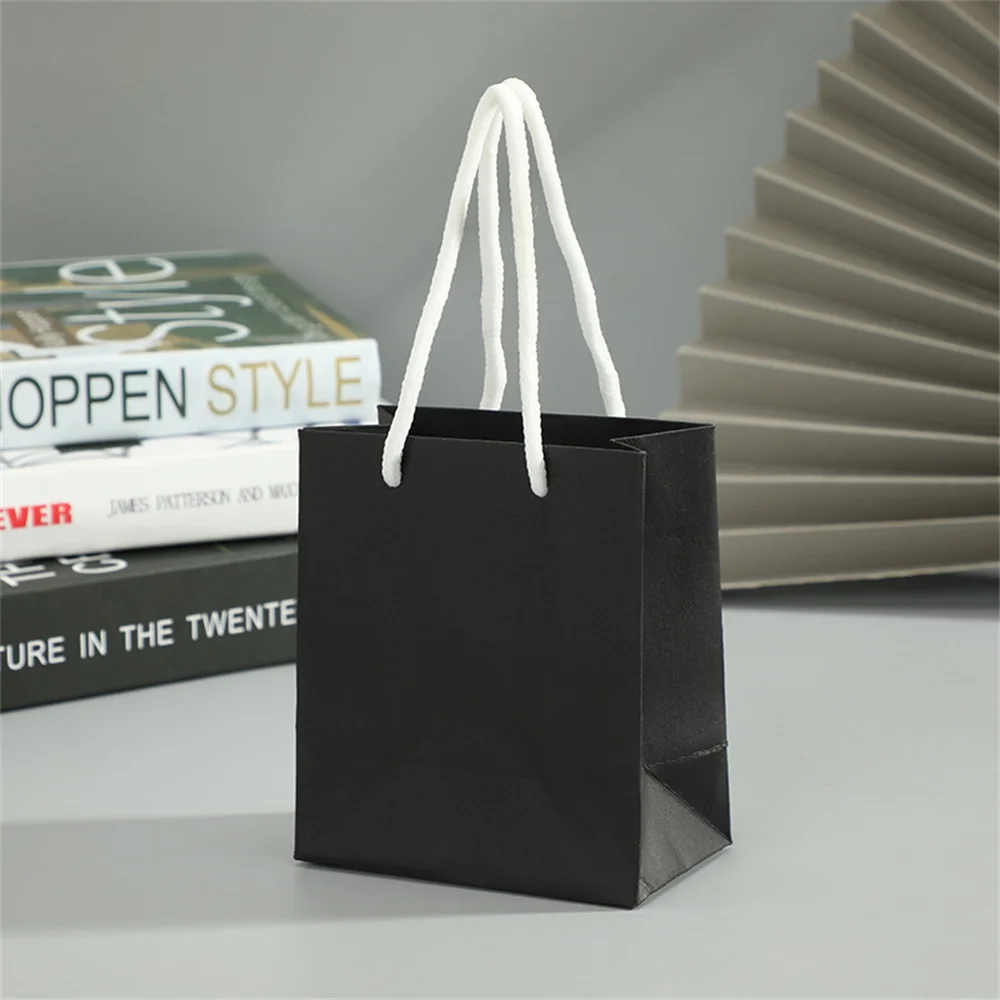 Solid Color paper Gift Bag Cosmetic Jewelry Tote Shopping Bag Rectangular Wedding Party Exquisite Gift Packaging Supplies