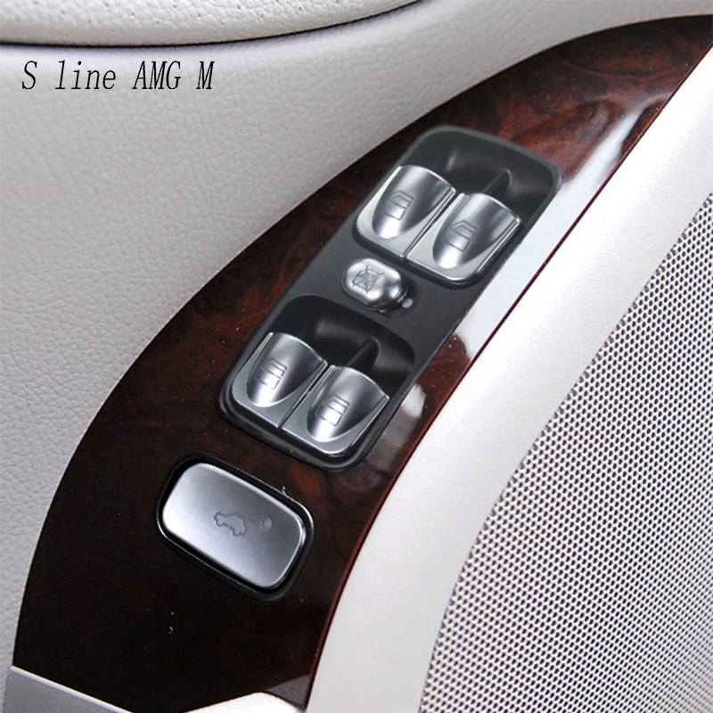 For Mercedes Benz C Class W203 2002-2006 Car Door Window Glass Lift Button switch Cover Sticker Trim Auto Interior Accessories