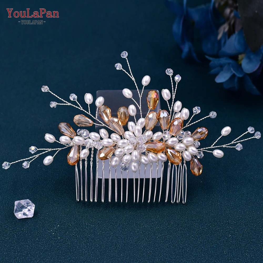 TOPQUEEN-Casamento Cabelo Pente e Brinco, Nupcial Headdress, Acessórios de Cabelo, Mulher Headwear, Enfeites de Cabelo, Bridesmaid Head Jewelry, HP177