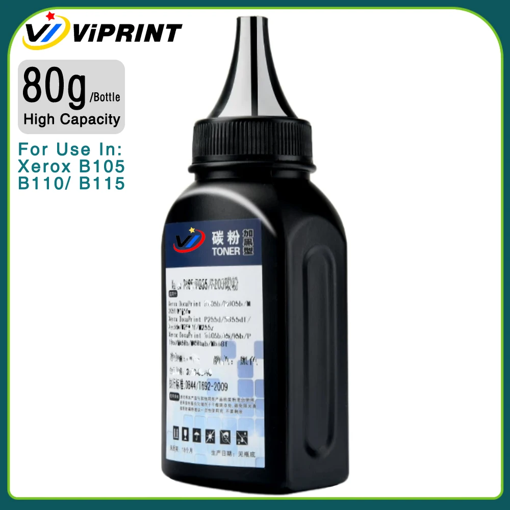 Polvo de tóner negro Plus de 80 g/PC para impresora láser Xerox B105 B110 B115