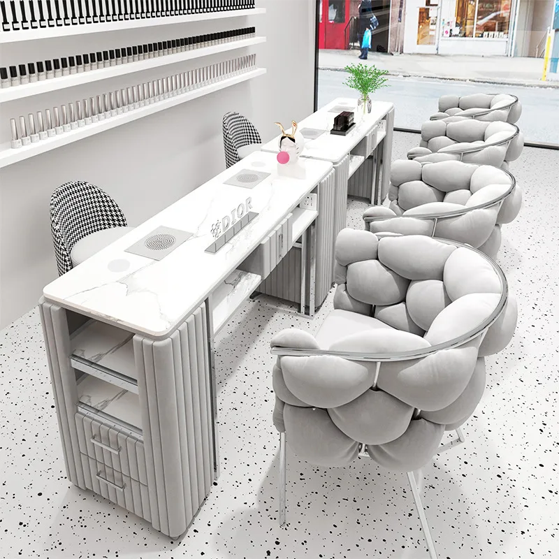 Shangpin rock slab vacuum cleaner manicure table, single double manicure table, manicure shop table and chair set