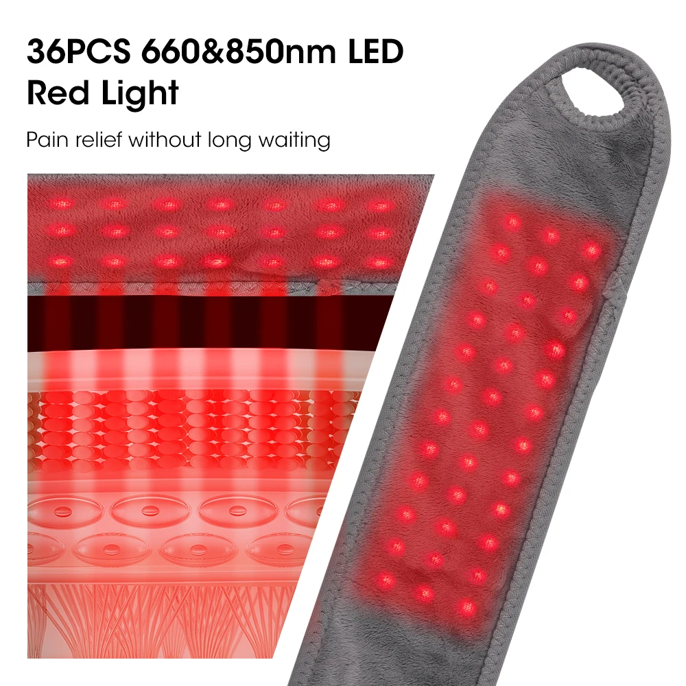 Portable Red Light Wirst Massager Belt 36 LEDs 660nm Infrared Heating Pad Health Care Home Use Ankle Brace Wrap Muscle Relax