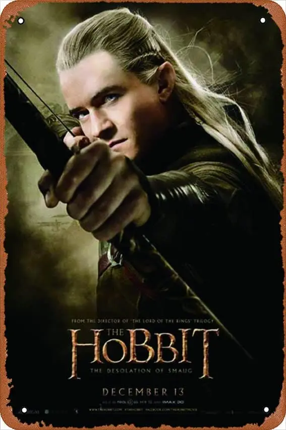 El Hobbit: la desolación de la película Smaug (2013) placa cartel cartel de chapa de metal; Decoración de pared retro vintage