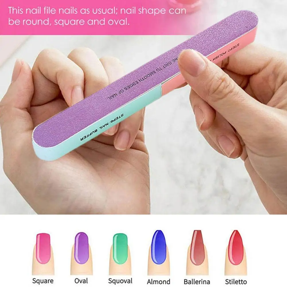 Colorful Sponge Nail Art Files 100/180 Professionel Board Boat Buffers Nail Emery Block Manicure Buffer Grinding D5Q7