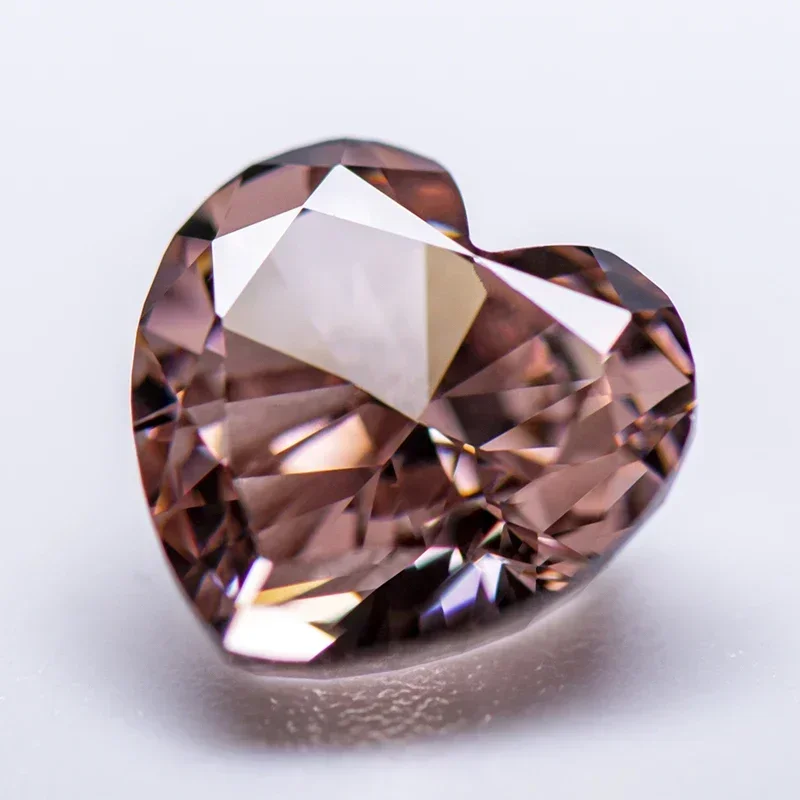 

Q-Cubic Zirconia Crushed Ice Cut No Certificate Heart Shape Coffee Color Charms Beads For Top Diy Jewelry Making Rings Materials