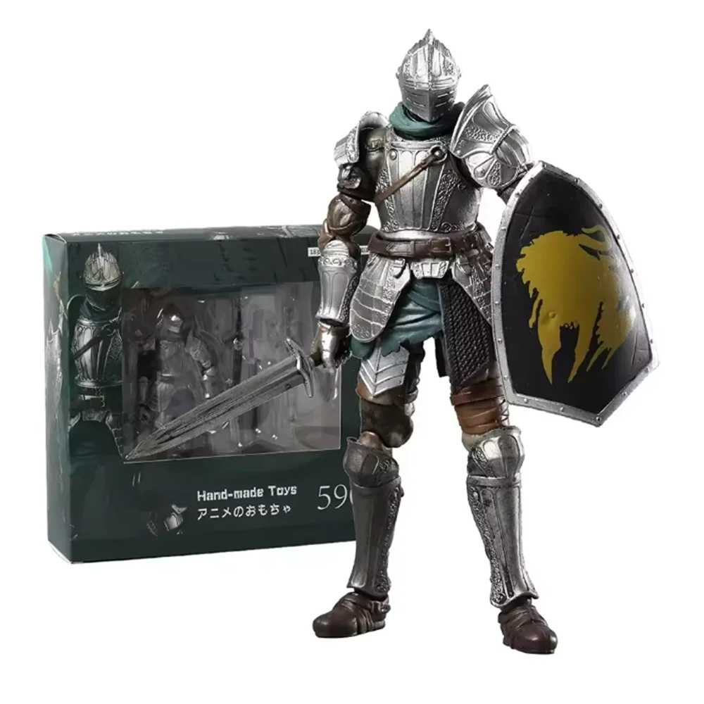 Dark Souls Anime Figma 590 Demons Souls Fluted Armor Knight Action Figure Model Statue Bookshelf Ornament Collectible Toy view 3