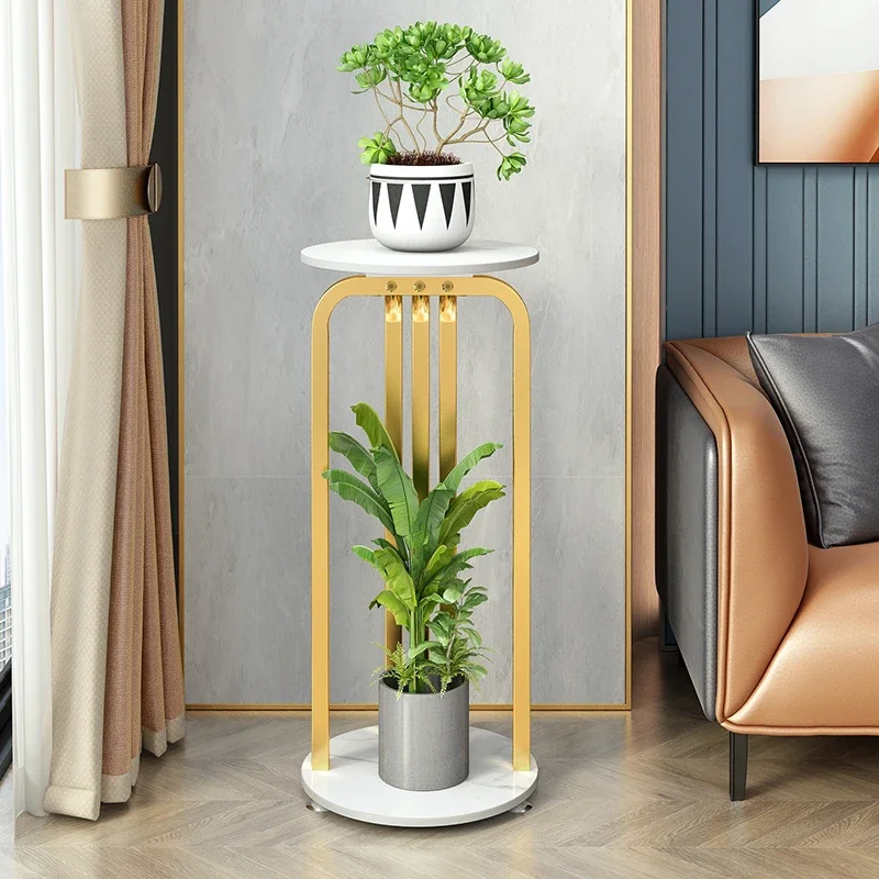 Suporte de vaso de plantas moderno, decoração nórdica de varanda, prateleira de flores de luxo leve, suporte multicamadas, exibição doméstica, suporte de plantas