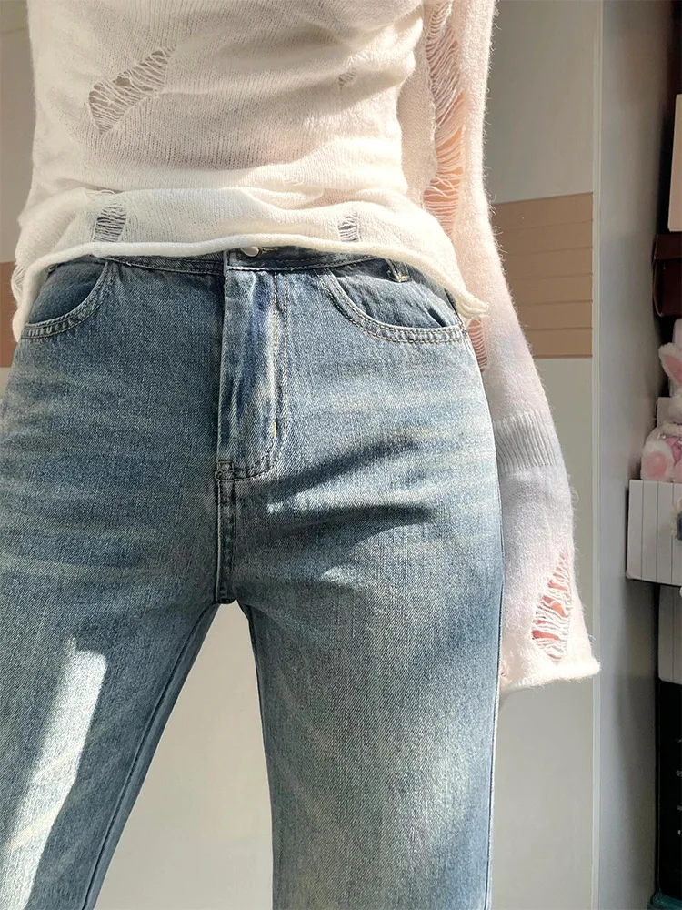 

90S Vintage Clothes Cargo Jeans Denim Woman Kawaiie Sweet Japanese Harajuku Style Trousers Fashion Ladies Female Aesthetic