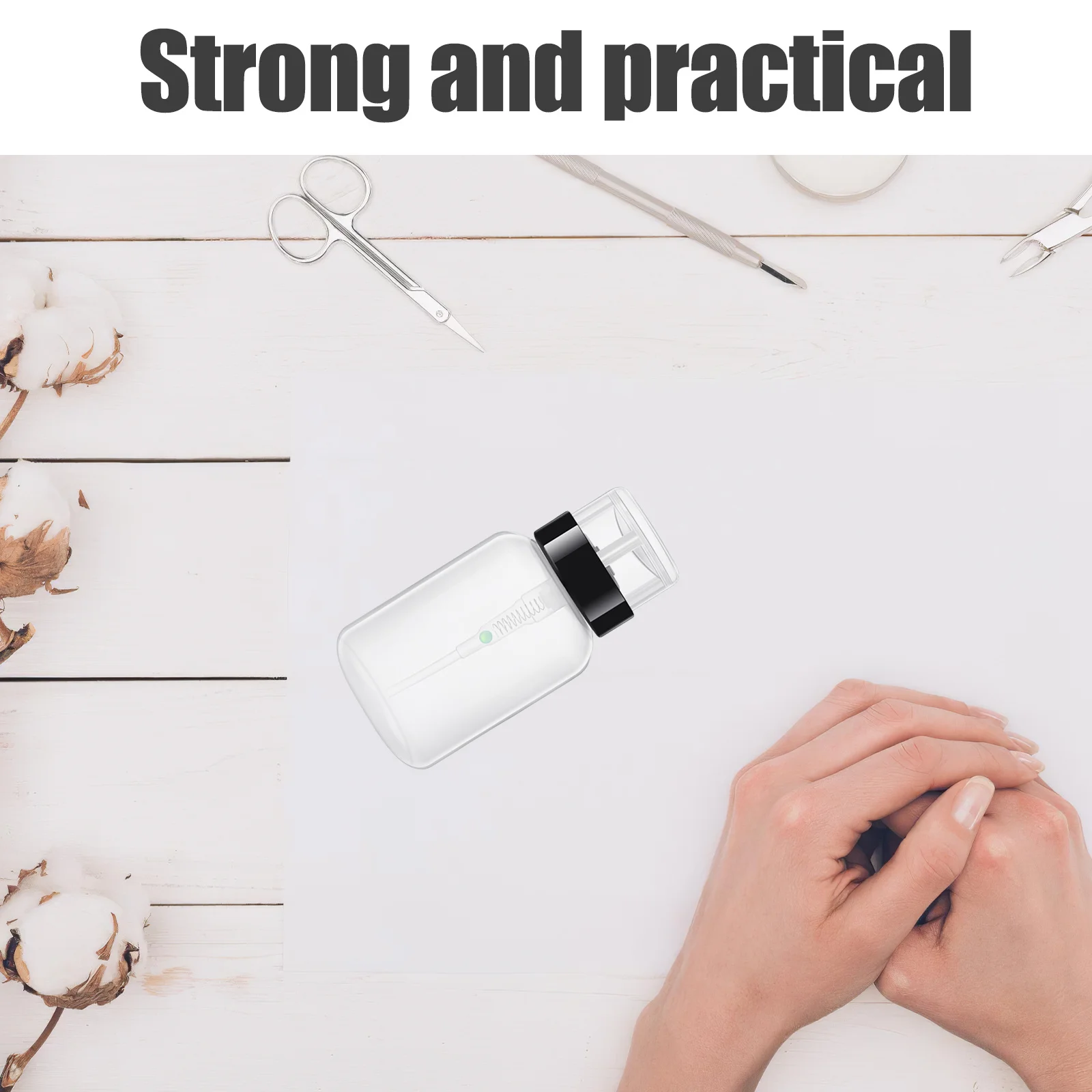 2 قطعة 200 مللي مزيل طلاء الأظافر زجاجات فارغة قابلة للقفل الصحافة موزع التعبئة والتغليف الفرعية تصميم دائم زجاجة تخزين السائل للأظافر