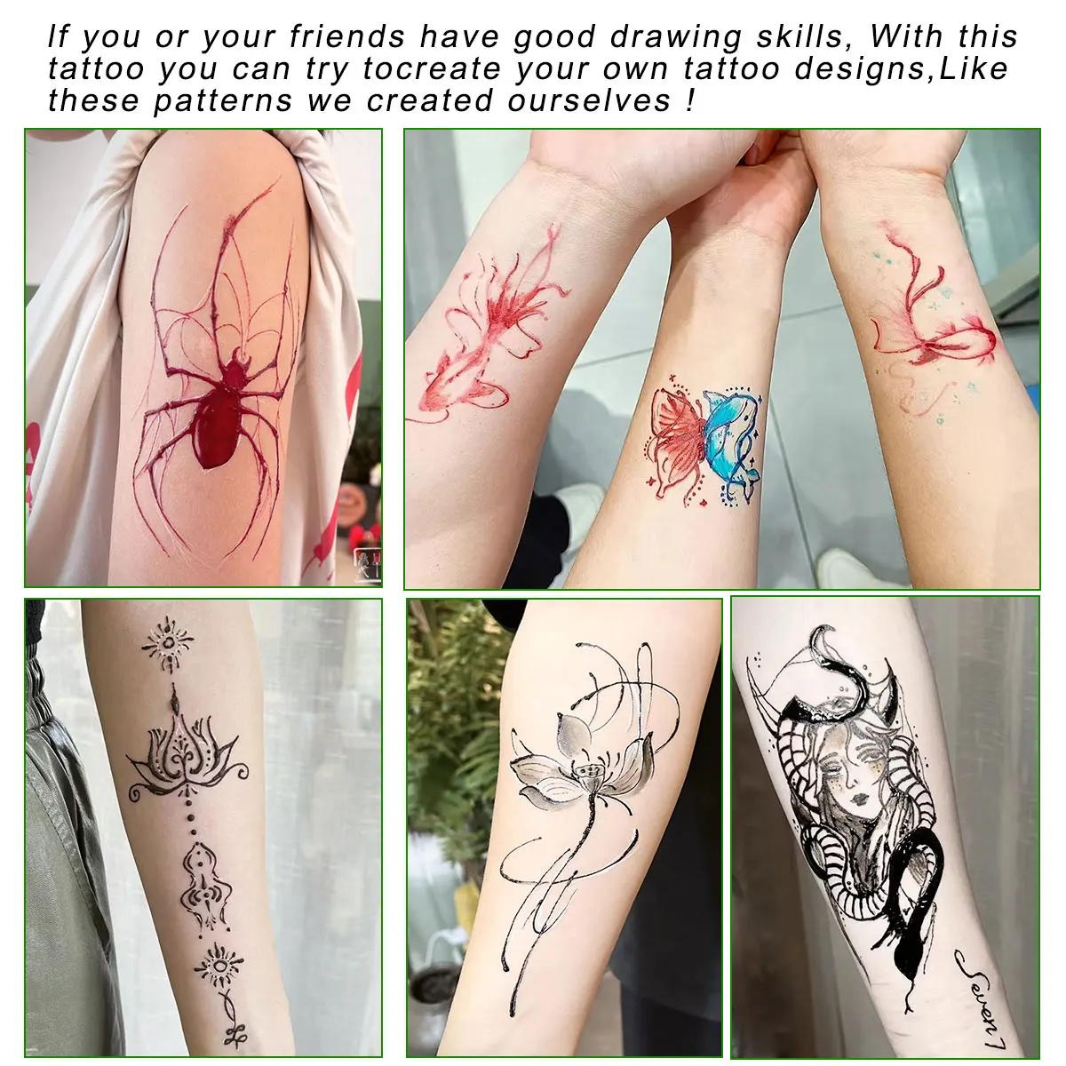 أحبار وشم مؤقتة طويلة الأمد مكونة من 8 ألوان مع 15 مجموعة استنسل، جل طلاء حر للوشم والحفلات الماكياج لجسم الوجه