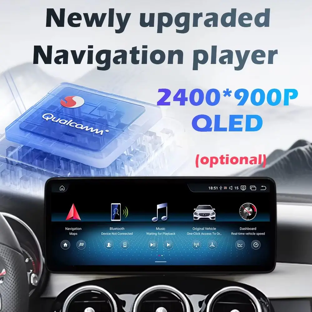 Wireless CarPlay For Mercedes Benz C Class W205 GLC X253 V 2015-2021 Android 16 New Car Multimedia Player Navigation GPS 4G WIFI