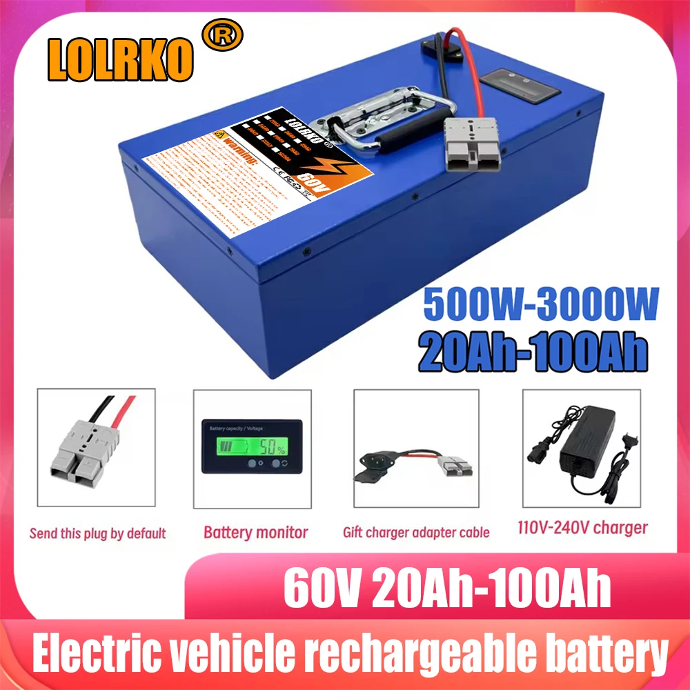 

Air fast transportation 60V 18650 lithium battery 100AH Lithium battery pack，Suitable for motors below 3000W renovation