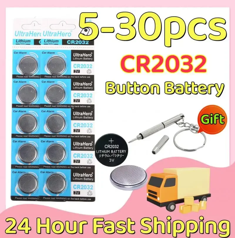 5-30PCS 3V CR2032 Lithium Button Battery CR 2032 3V Coin Cell Watch Batteries For Toy Clock Calculator Remote Control