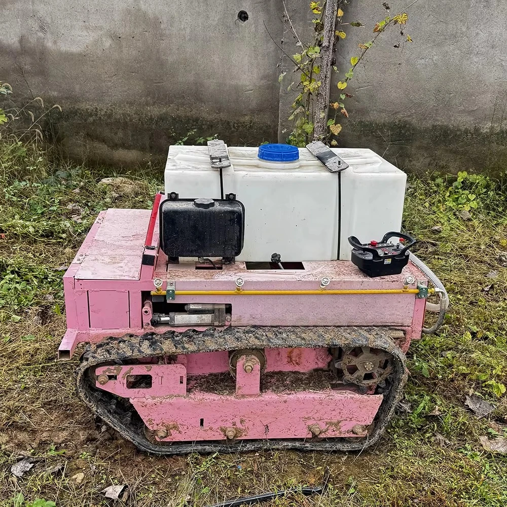 Remote Control Track Lawn Mower with Integrated Pesticide Sprayer for All-Terrain Use