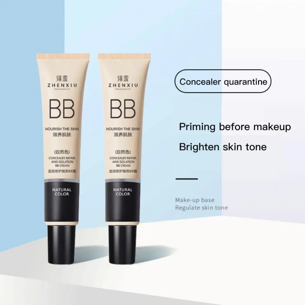 BB Cream Face Full Concealer Brighten Makeup Base CC Cream Longlasting Liquid Foundation Cream for Waterproof Face High Coverage