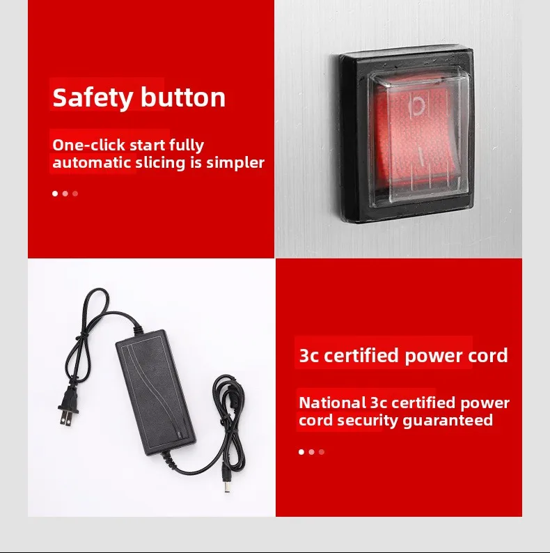 Pro Mehrzweckschneider – elektrischer und manueller Bedienung, rutschfeste Basis, automatische Schärfklinge – perfekt für Deli/Restaurant/ – Detail 5
