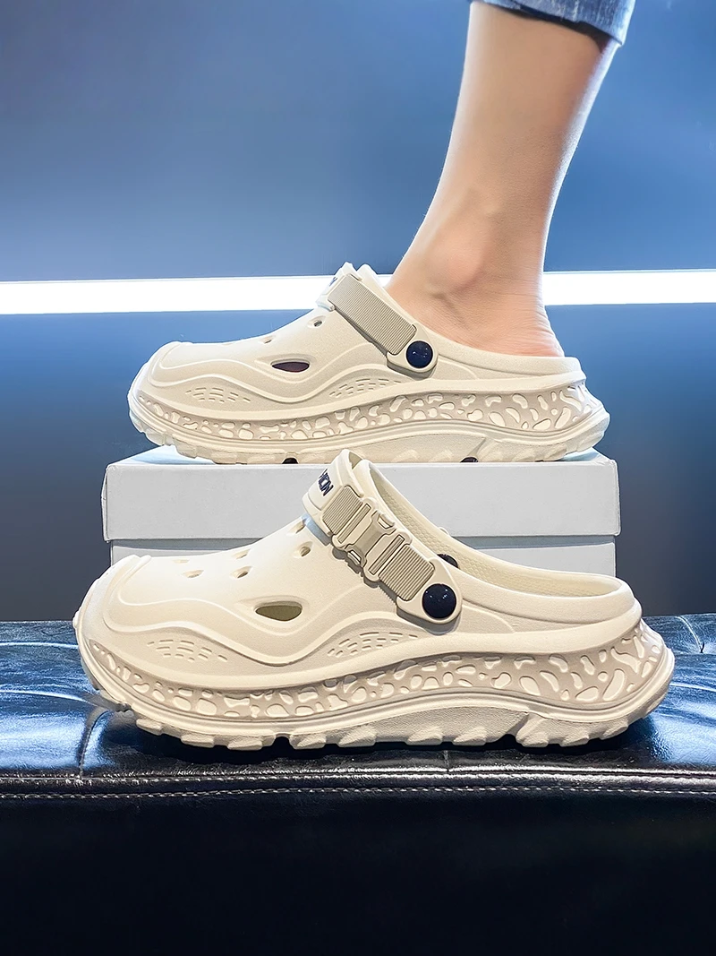 

Casual Men's Summer Slippers Anti-Slip Sports Beach Leisure Two-Purpose Clog Shoes EVA Material Comfortable Wear-Resistant